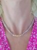 395a Złoty łańcuszek 41+5 naszyjnik stal chirurgiczna celebrytka choker lato wakacje kryształki